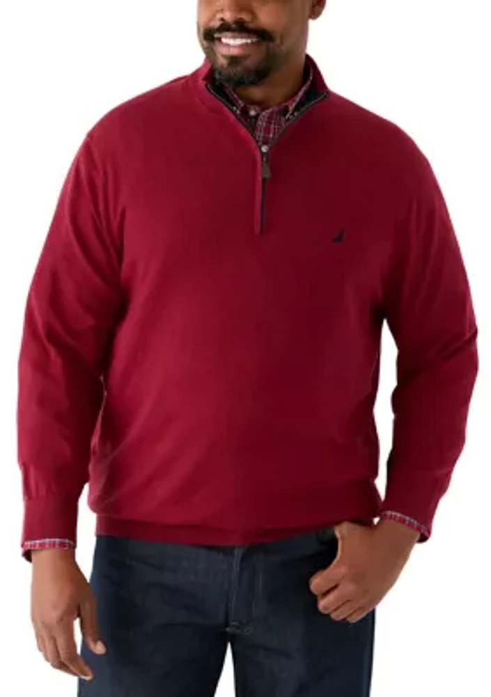 Big & Tall Navtech Quarter Zip Sweater