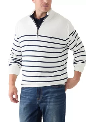 Big & Tall Navtech Striped Quarter-Zip Sweater