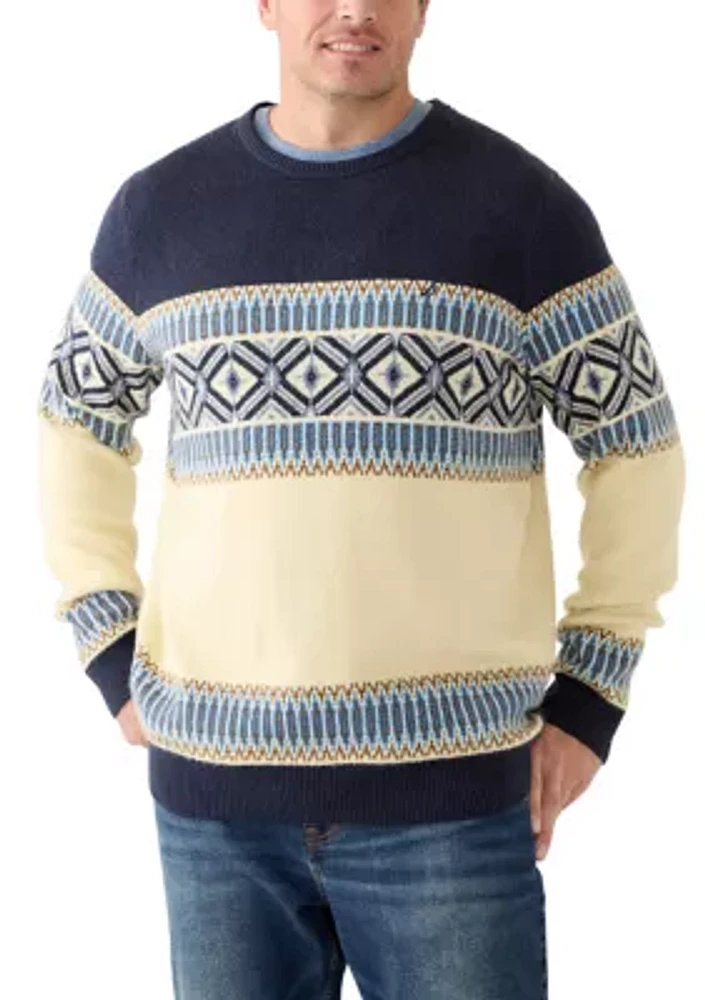 Big & Tall Fair Isle Crew Neck Sweater