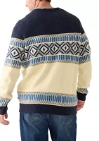 Big & Tall Fair Isle Crew Neck Sweater