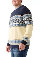 Big & Tall Fair Isle Crew Neck Sweater