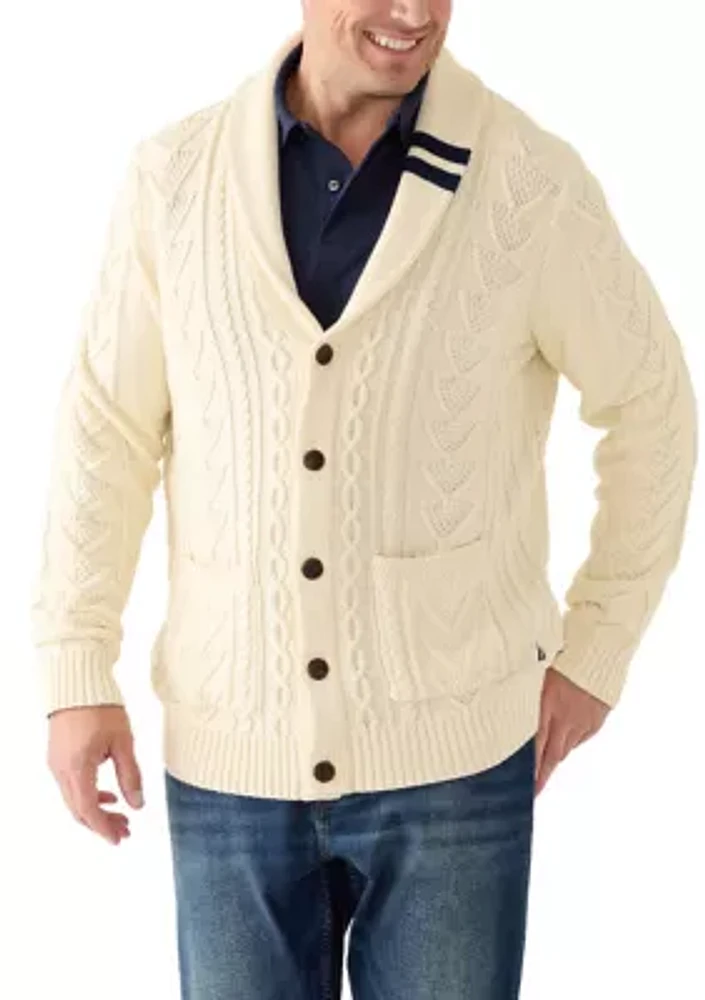 Big & Tall Cable-Knit Cardigan