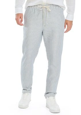 Classic Fit Striped Linen Drawstring Pants