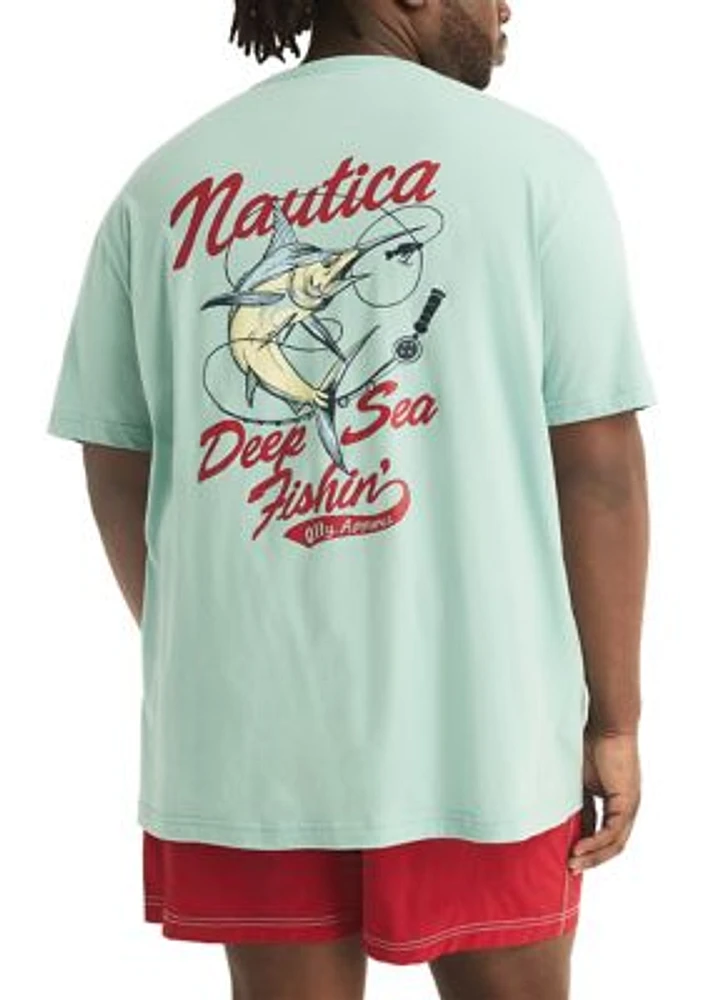 Big & Tall Sustainably Crafted Deep Sea Fishing Graphic T-Shirt