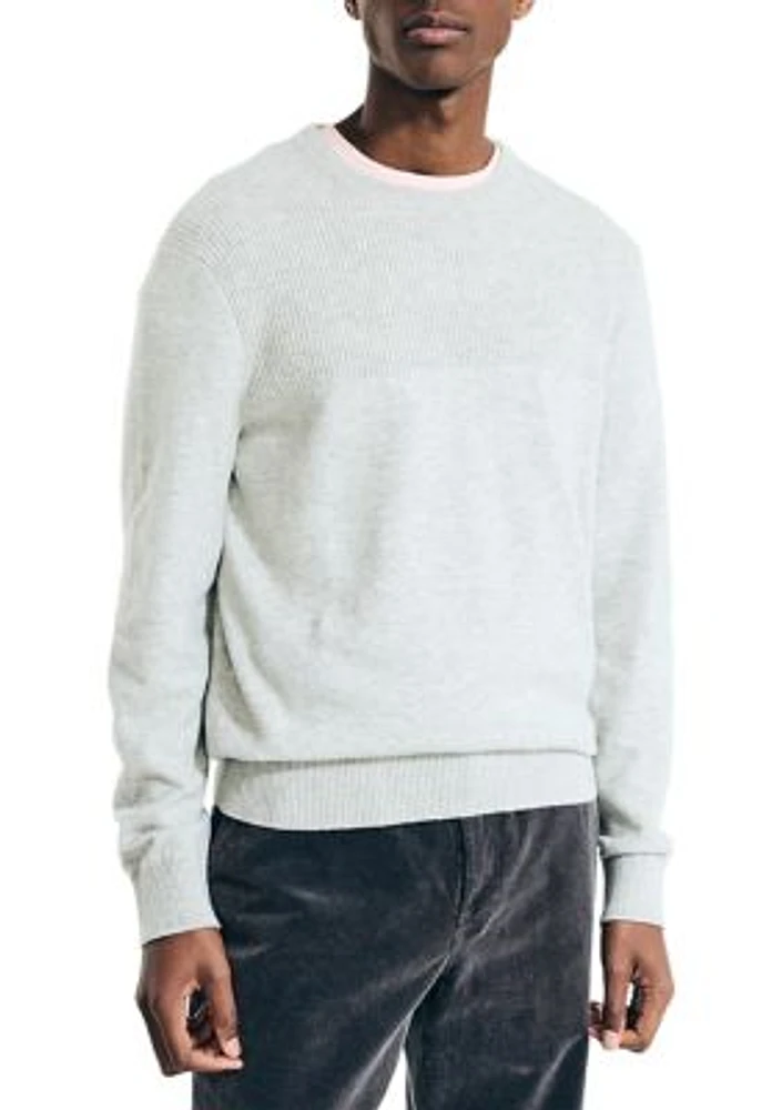 Sustainably Crafted Textured Crew Neck Sweater