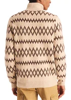 Jacquard Mock Neck Sweater