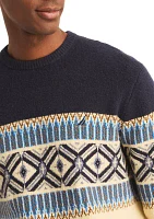 Sustainably Crafted Fair Isle Crew Neck Sweater