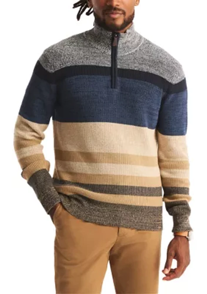 Striped 1/4 Zip Sweater