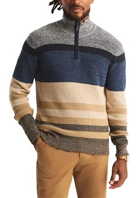 Striped 1/4 Zip Sweater