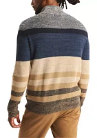 Striped 1/4 Zip Sweater