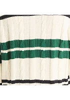 Striped Cable-Knit Sweater