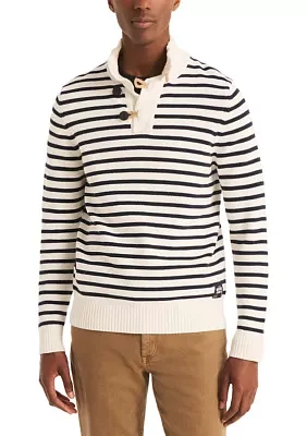 Striped Mock Neck Sweater