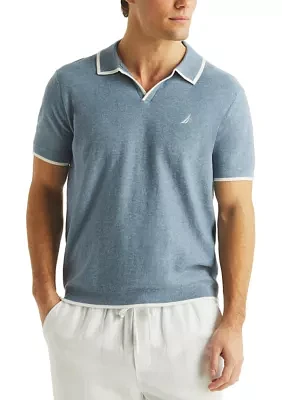 Textured Sweater Polo Shirt