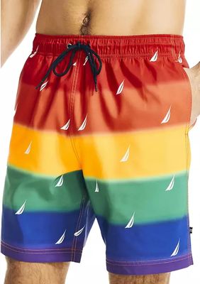 8" Sustainably Crafted Pride J-Class Print Swim Shorts