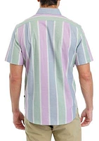 Striped Short-Sleeve Oxford Shirt