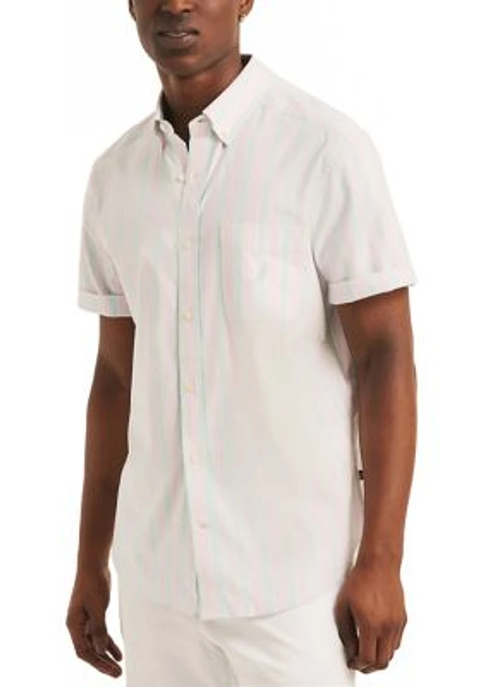 Striped Short-Sleeve Oxford Shirt