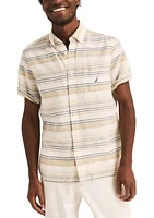 Striped Linen Short Sleeve Shirt