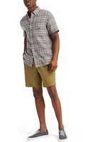 Plaid Linen Short-Sleeve Shirt