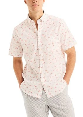 Printed Short-Sleeve Oxford Shirt