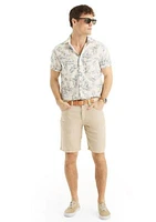 Jeans Co. Printed Linen Short-Sleeve Shirt