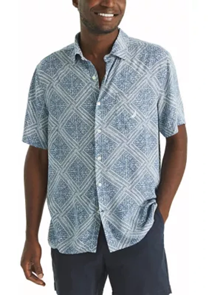 Printed Linen Short Sleeve Shirt