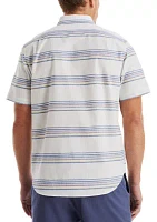 Short-Sleeve Striped Oxford Shirt