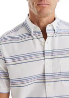 Short-Sleeve Striped Oxford Shirt