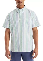 Short-Sleeve Striped Oxford Shirt