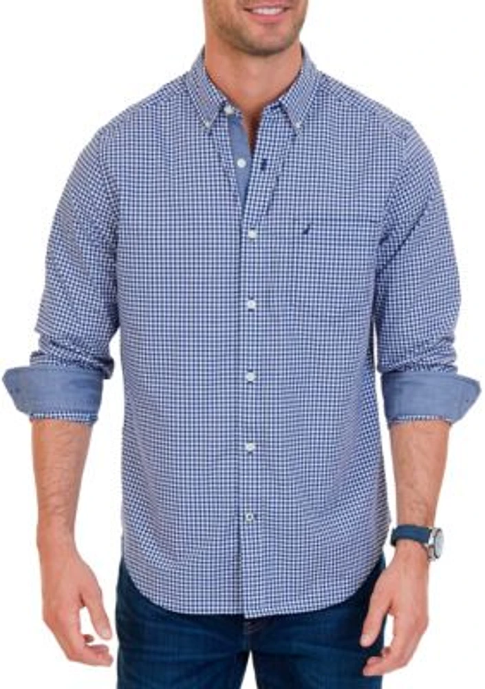 Classic Fit Gingham Stretch Cotton Shirt