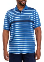 Big & Tall Short Sleeve Navtech Multi Stripe Polo Shirt