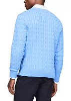 Classic Cotton Cable Crew Neck Sweater