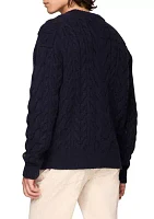 Cable Knit Flag Sleeve Sweater