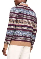 Wool Blend Fair Isle Printed Sweater