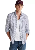 Flex Poplin Classic Striped Button Up Shirt