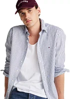 Flex Poplin Classic Striped Button Up Shirt