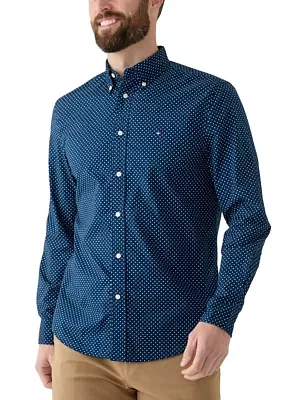 Flex Poplin Polka Dot Button Down Shirt