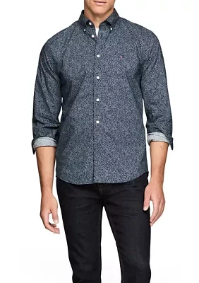 Flex Poplin Linen Floral Button Down Shirt