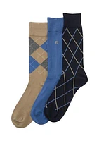 3 Pack of Printed Crew Socks