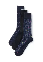 3-Pack of Novelty Crew Socks 