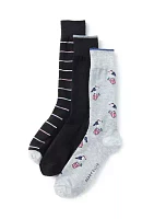 3-Pack of Printed Crew Socks 