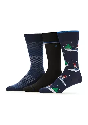 Holiday Printed Socks - 3 Pack