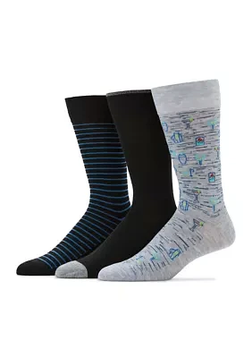 19th Hole Striped Dress Socks - 3 Pack 