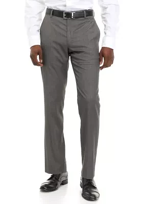 Men's Straight Fit Solid Dress Pants