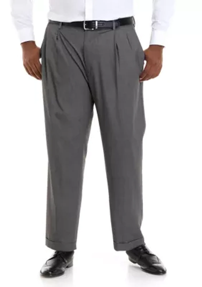 Big & Tall Cross Hatch Pleated Pants