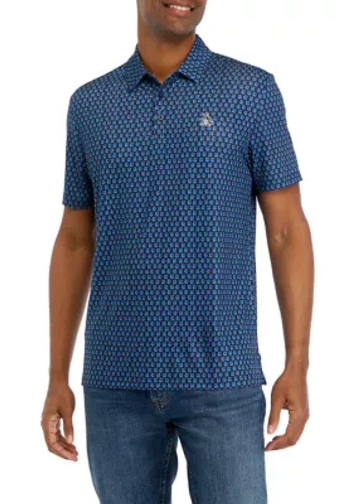 Men's Short Sleeve Printed Polo Shirt