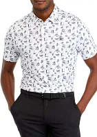 Men's Retro Arcade Printed Polo Shirt