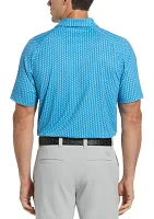 Men's Chevron Geometric Print Golf Polo Shirt