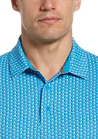 Men's Chevron Geometric Print Golf Polo Shirt