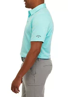 Big & Tall Ventilated Heather Jacquard Short Sleeve Golf Polo Shirt