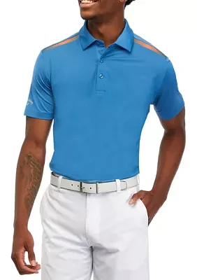 Men's Color Block Stripe Tape Detail Polo Shirt